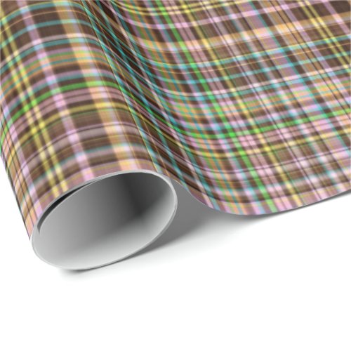 Chocolate Pastels Plaid 27_Gift Wrapping Paper