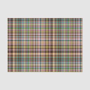 Chocolate Pastels Plaid 27-TISSUE WRAP PAPER