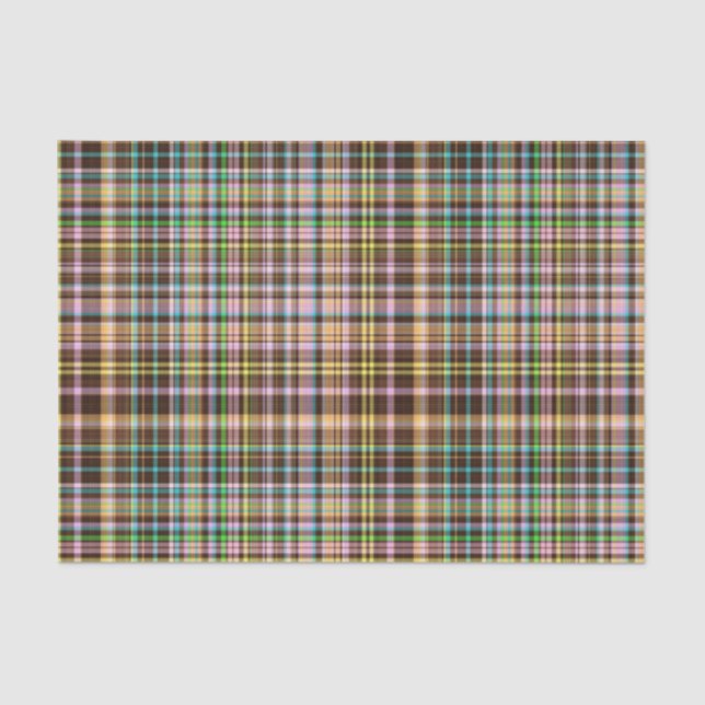 Chocolate Pastels Plaid 27-TISSUE WRAP PAPER (Front)
