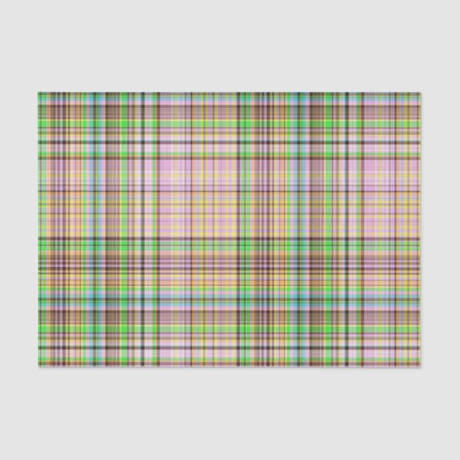 Chocolate Pastels Plaid 28-TISSUE WRAP PAPER (Front)