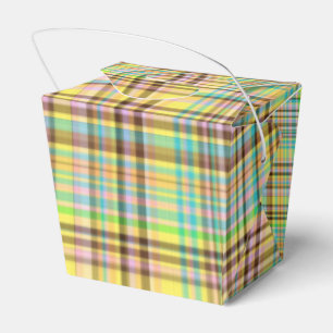 Chocolate Pastels Plaid 2-PARTY FAVOR BOX,take out Boxes
