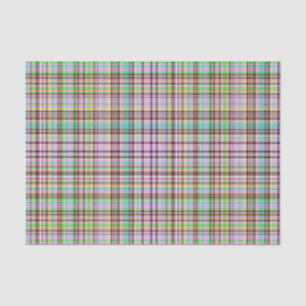 Chocolate Pastels Plaid 30-TISSUE WRAP PAPER