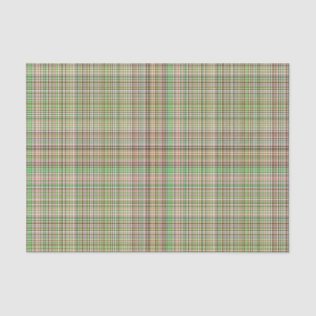 Chocolate Pastels Plaid 6-TISSUE WRAP PAPER (Front)