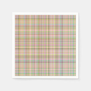 Chocolate Pastels Plaid 8-PAPER NAPKINS
