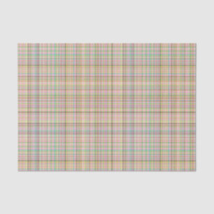 Chocolate Pastels Plaid 8-TISSUE WRAP PAPER