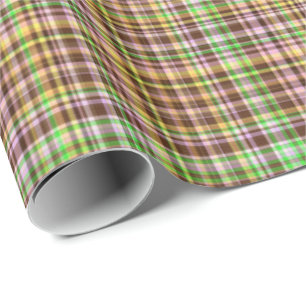 Chocolate Pastels Plaid 9-Gift Wrapping Paper