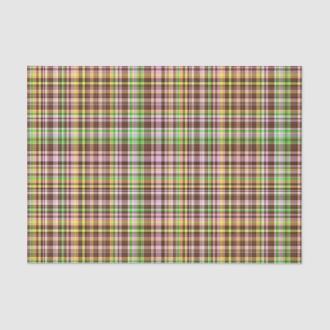 Chocolate Pastels Plaid 9-TISSUE WRAP PAPER (Front)