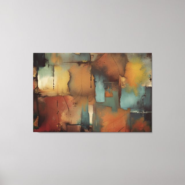 Chocolate Patchwork Abstract Canvas Print (Front)