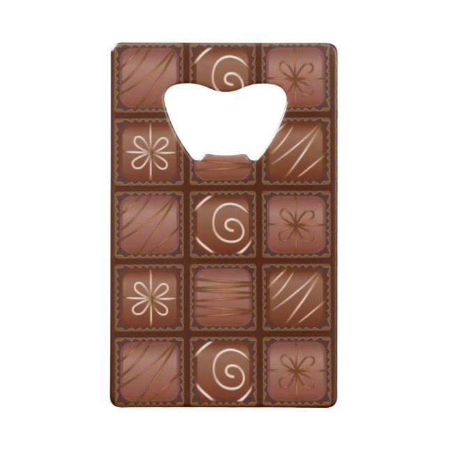 Chocolate Pattern Credit Card Bottle Opener (Front)