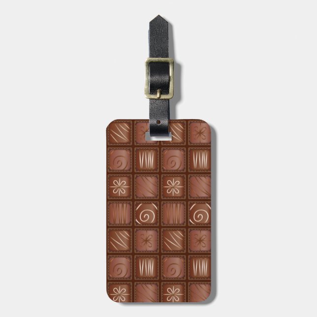 Chocolate Pattern Luggage Tag (Front Vertical)