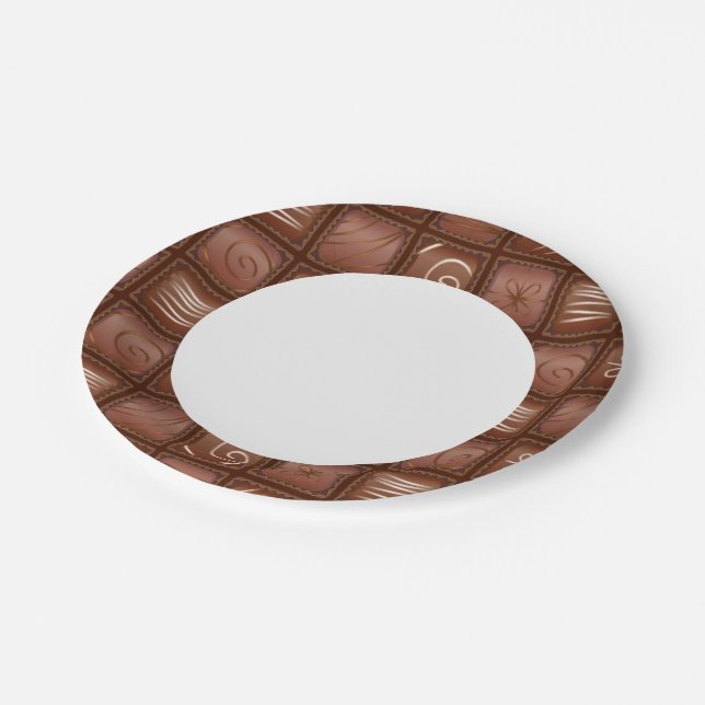 Chocolate Pattern Paper Plates (Angled)