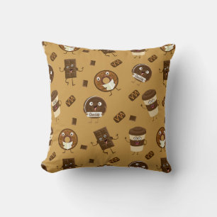 Chocolate pattern throw pillow