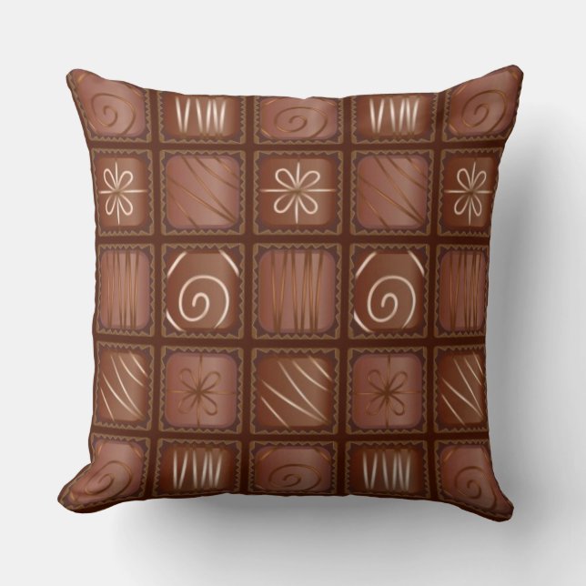 Chocolate Pattern Throw Pillow (Front)