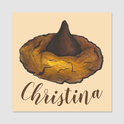 Chocolate Peanut Butter Blossom Cookie Bakery Name Tag