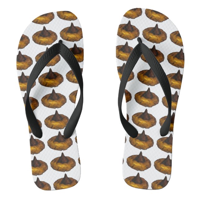 Chocolate Peanut Butter Cookie Baked Goods Foodie Flip Flops (Footbed)