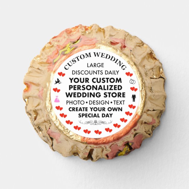 CHOCOLATE PEANUT BUTTER CUPS Custom Wedding Favors (Front)