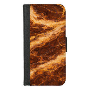 Chocolate Peanut Butter Marble with Gold Veining iPhone 8/7 Wallet Case