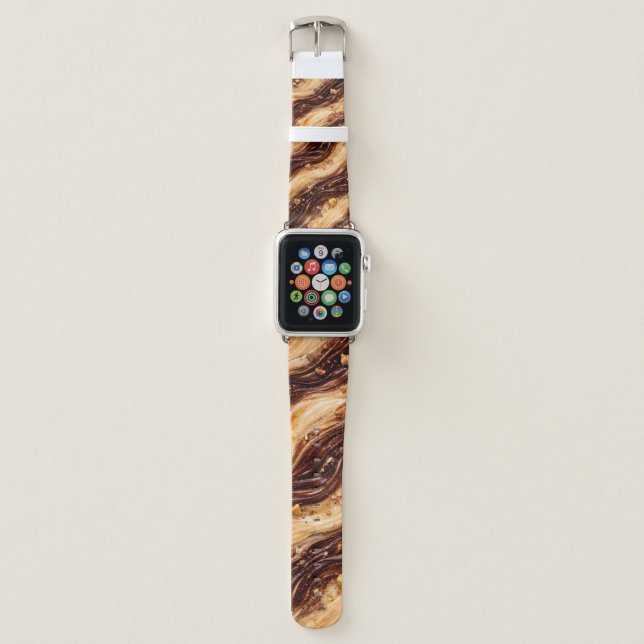 Chocolate Peanut Butter Milkshake Marble Texture Apple Watch Band (Front)