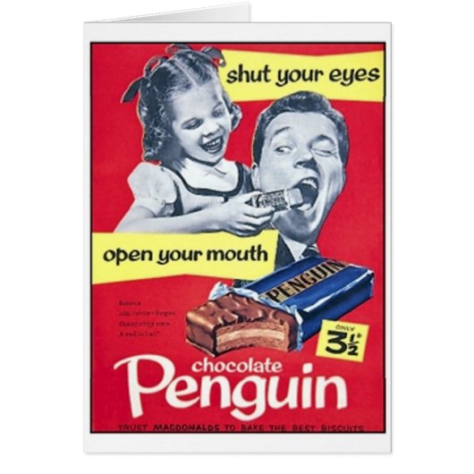 Chocolate Penguin Vintage Ad Cards (Front)