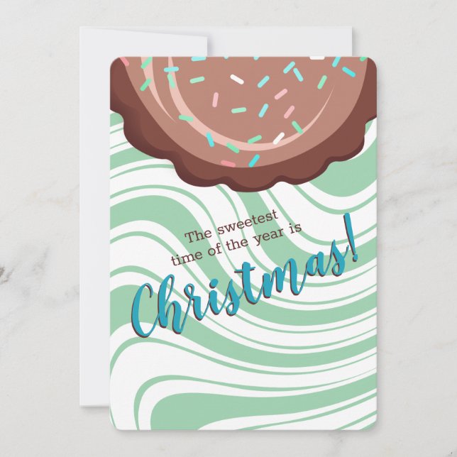 Chocolate peppermint Christmas personalized photo Holiday Card (Front)