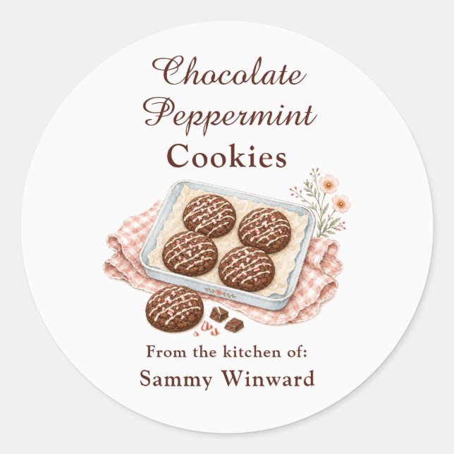 Chocolate Peppermint Cookie Gift Label (Front)