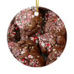 Chocolate Peppermint Cookies Ceramic Ornament