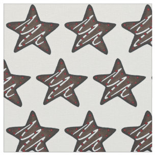 Chocolate Peppermint Star Christmas Holiday Cookie Fabric