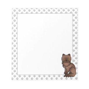 Chocolate Persian Cute Cartoon Cat Illustration Notepad