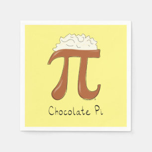 Chocolate Pi Cute Math Pi Day Party Napkins