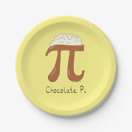 Chocolate Pi Cute Math Pi Day Party Paper Plates