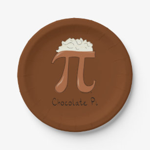 Chocolate Pi Cute Math Pi Day Party Paper Plates