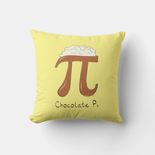 Chocolate Pi Cute Math Pi Day Pillow (Front)