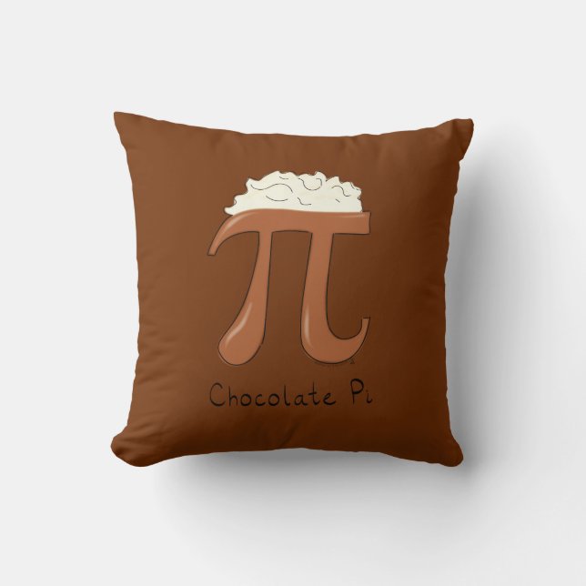 Chocolate Pi Cute Math Pi Day Pillow (Front)