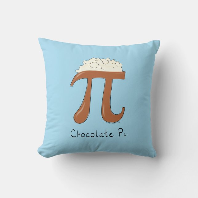 Chocolate Pi Cute Math Pi Day Pillow (Front)