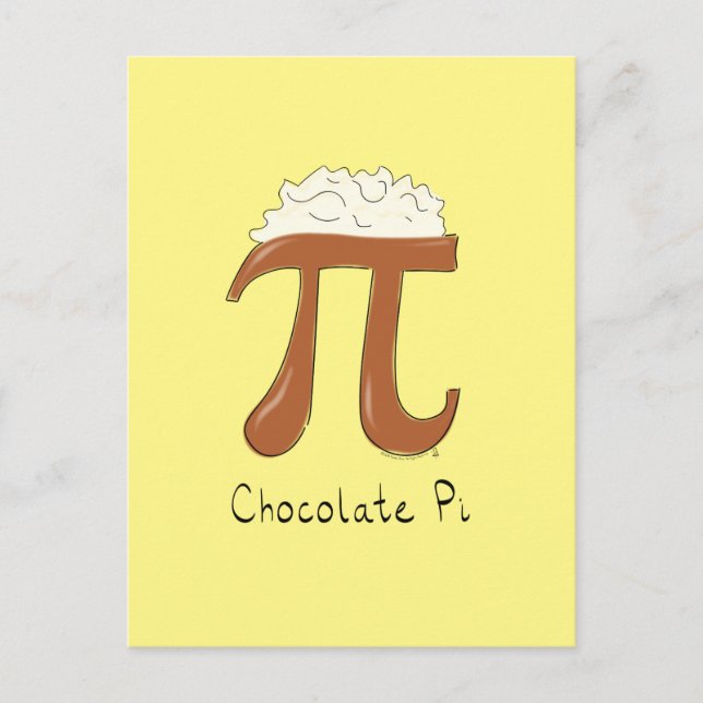Chocolate Pi Cute Math Pi Day Postcard (Front)
