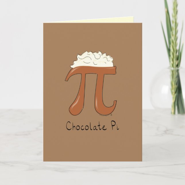 Chocolate Pi Day Symbol Math Teacher Funny Card (Front)