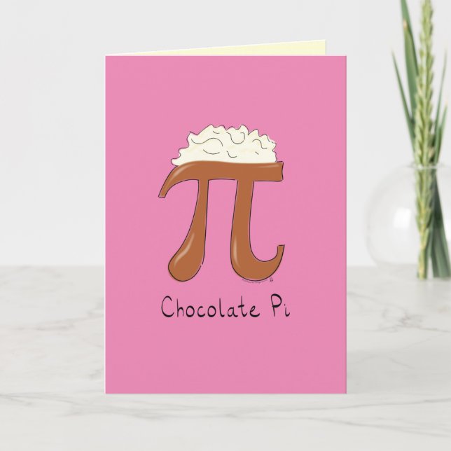 Chocolate Pi Day Symbol Math Teacher Funny Card (Front)