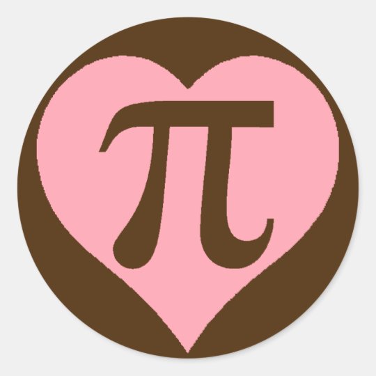 Chocolate Pi Heart Classic Round Sticker