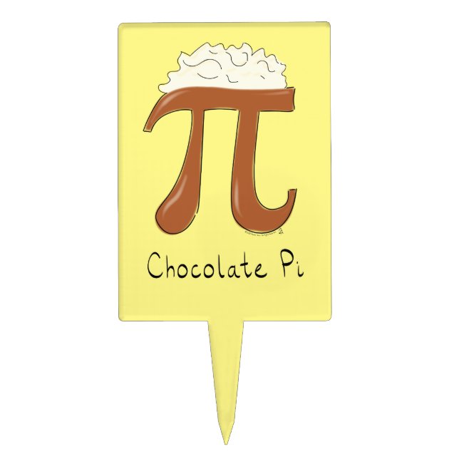 Chocolate Pi Math Day Pie Decor Cake Topper (Front)