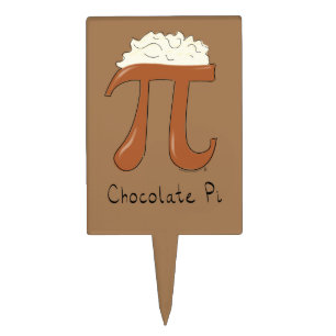 Chocolate Pi Math Day Pie Decor Cake Topper