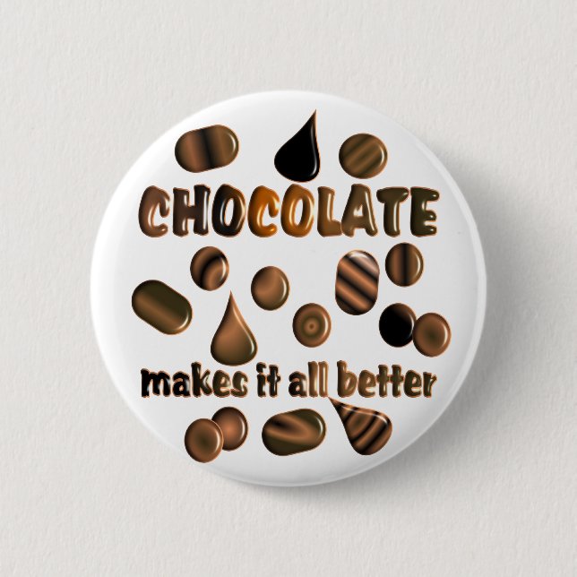 Chocolate Pinback Button (Front)
