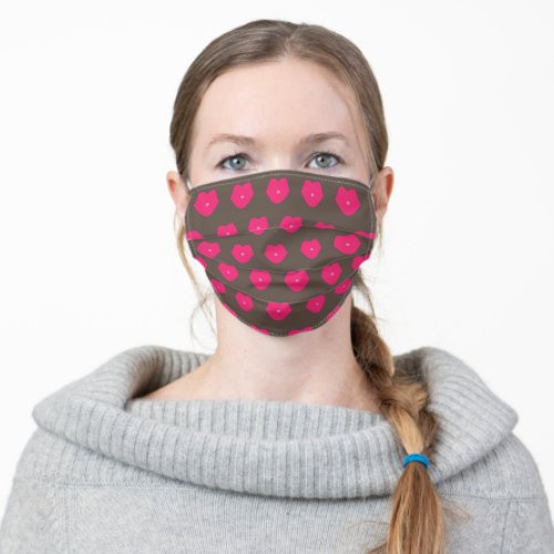 Chocolate Pink Cherry Lips Fun Covid 19 Adult Cloth Face Mask