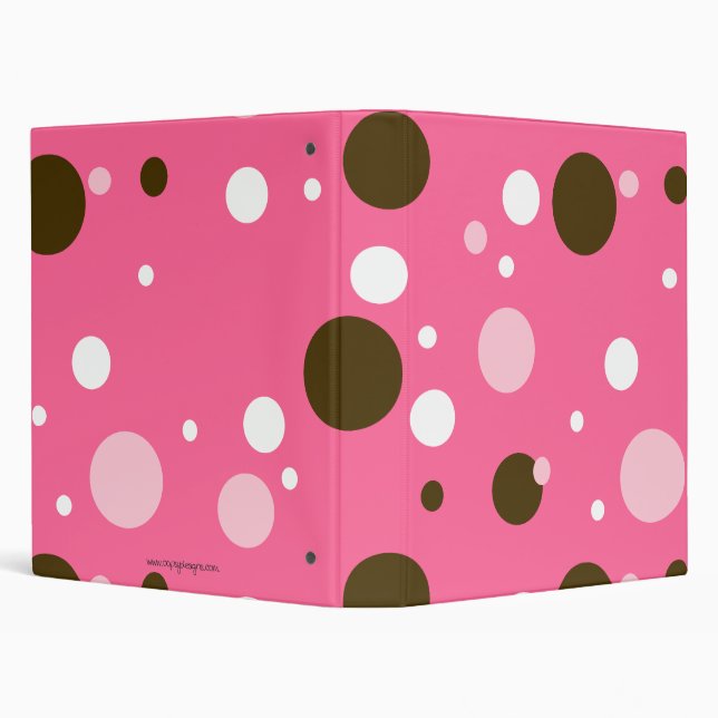 Chocolate & Pink Giant Dots 3 Ring Binder (Background)