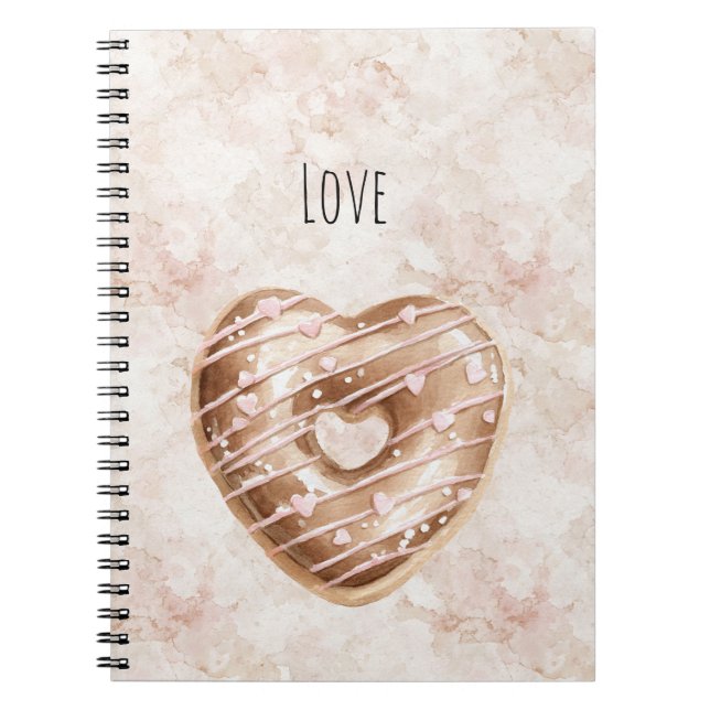 Chocolate Pink Heart Cookie Notebook (Front)