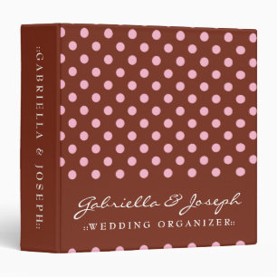 Chocolate & Pink Polkadots 3 Ring Binder