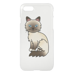 Chocolate Point Birman / Ragdoll Cute Cartoon Cat iPhone SE/8/7 Case