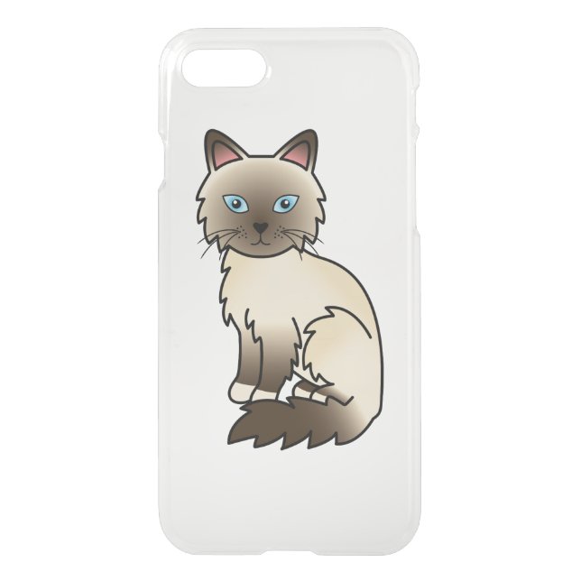 Chocolate Point Birman / Ragdoll Cute Cartoon Cat Uncommon iPhone Case (Back)