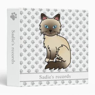 Chocolate Point Birman/Ragdoll & Pet Records Text 3 Ring Binder