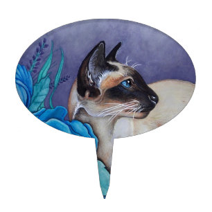 Chocolate Point Siamese Cat Cake Topper