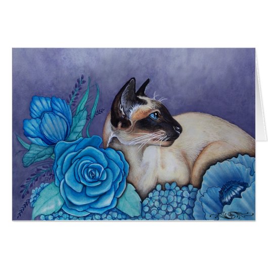 Chocolate Point Siamese  Cat Cards (Front Horizontal)